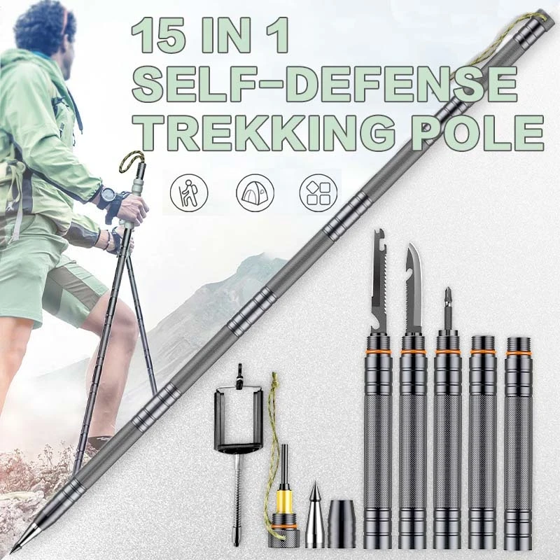 15IN1 five-section tactical trekking pole (50%OFF+free shipping)