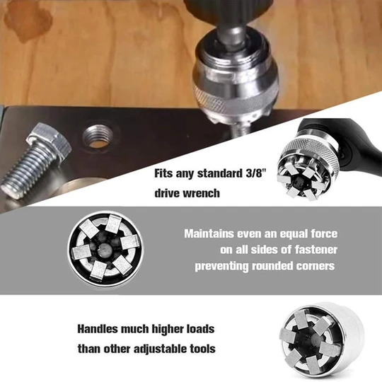Wrench Adaptive Universal Socket All-Fitting Multi Drill Attachment Tools