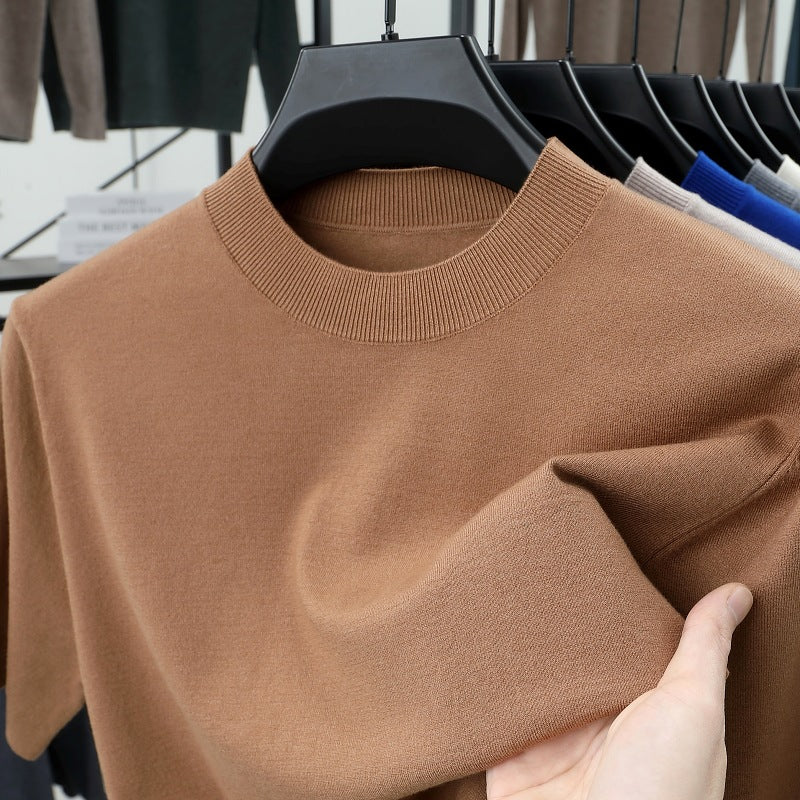 Last Day 50% OFF🔥2025 Spring and Summer Men's Stand Collar Cashmere Casual T-shirt