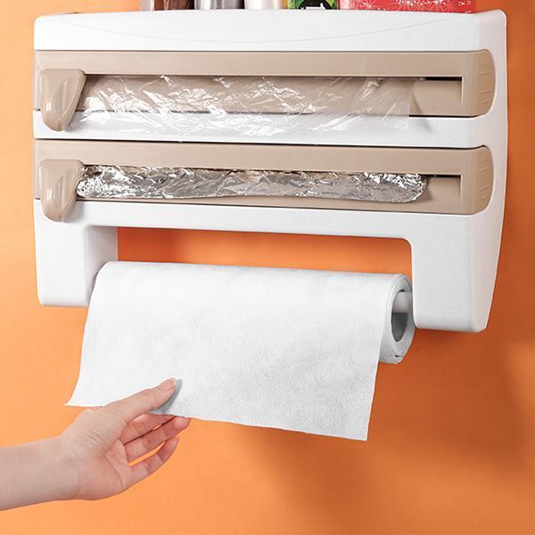Multifunction Film Storage Rack Cutter for Kitchen【Nail free】 