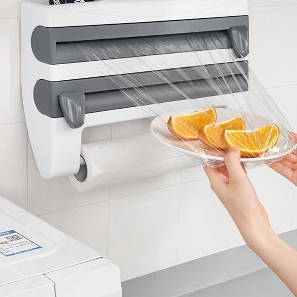Multifunction Film Storage Rack Cutter for Kitchen【Nail free】 