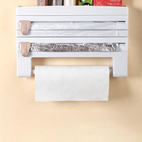 Multifunction Film Storage Rack Cutter for Kitchen【Nail free】 