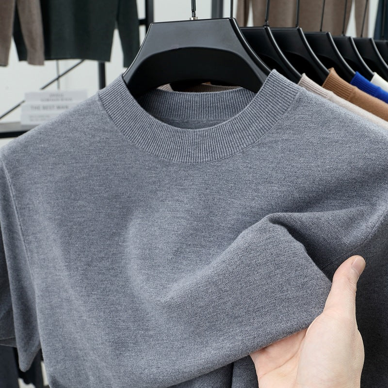 Last Day 50% OFF🔥2025 Spring and Summer Men's Stand Collar Cashmere Casual T-shirt