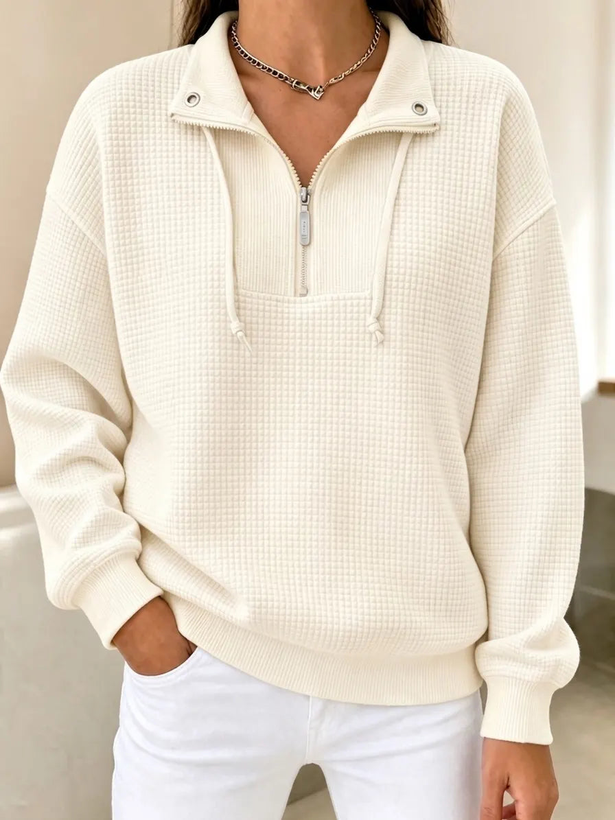 CLEARANCE SALE🔥 Waffle Half-Zip Cuffed Thermal Pullover