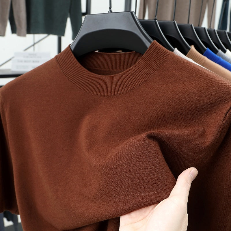 Last Day 50% OFF🔥2025 Spring and Summer Men's Stand Collar Cashmere Casual T-shirt