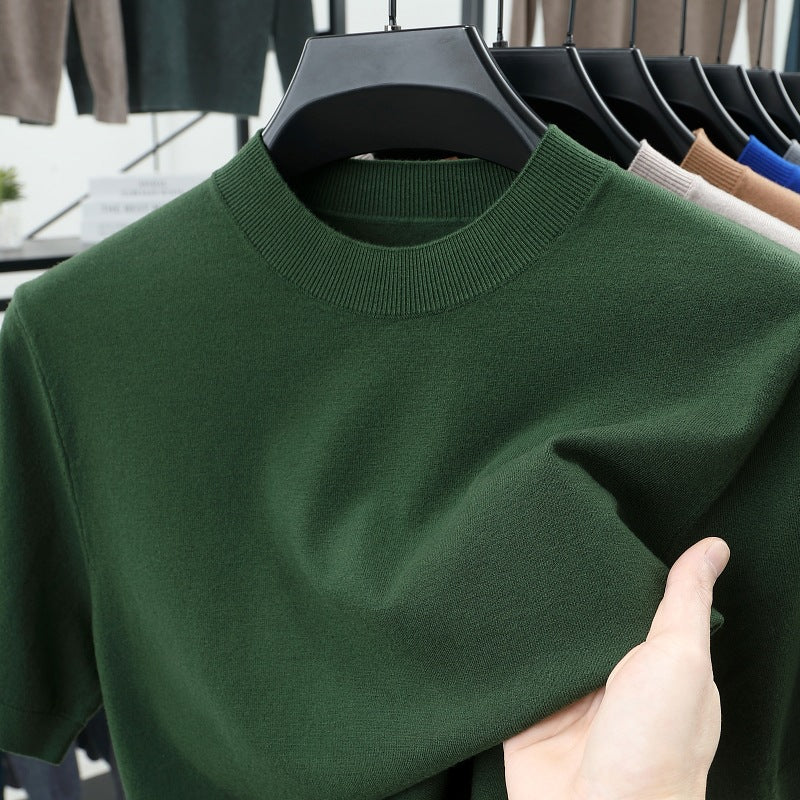 Last Day 50% OFF🔥2025 Spring and Summer Men's Stand Collar Cashmere Casual T-shirt