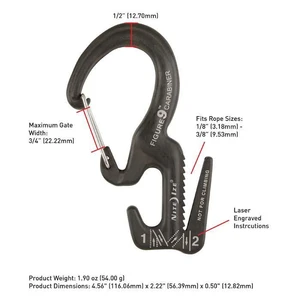 Small Aluminum Rope Tightening Mechanism With Carabiner Clip（ Buy 8 Free Shipping !!!）