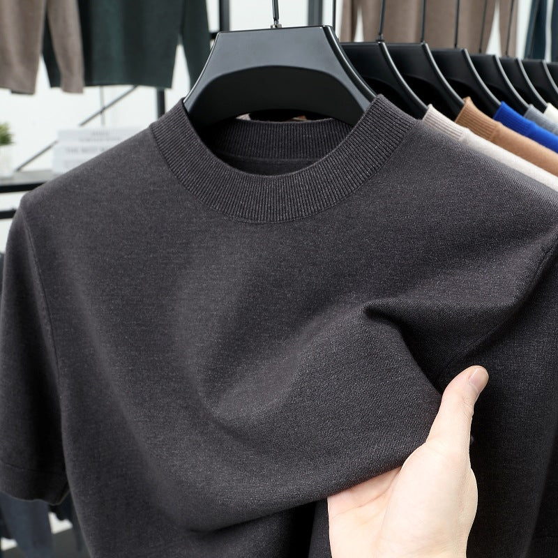 Last Day 50% OFF🔥2025 Spring and Summer Men's Stand Collar Cashmere Casual T-shirt