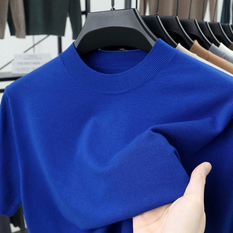 Last Day 50% OFF🔥2025 Spring and Summer Men's Stand Collar Cashmere Casual T-shirt