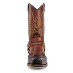 Squared-toe Carved Cowboy Boots Motorcycle Boots