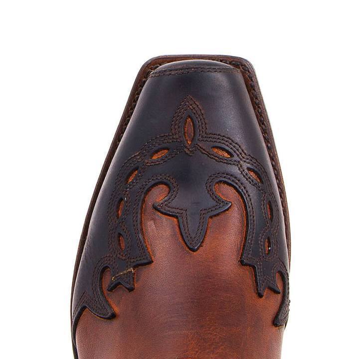 Squared-toe Carved Cowboy Boots Motorcycle Boots