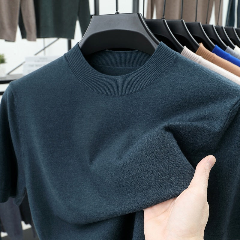 Last Day 50% OFF🔥2025 Spring and Summer Men's Stand Collar Cashmere Casual T-shirt