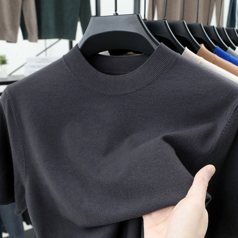 Last Day 50% OFF🔥2025 Spring and Summer Men's Stand Collar Cashmere Casual T-shirt