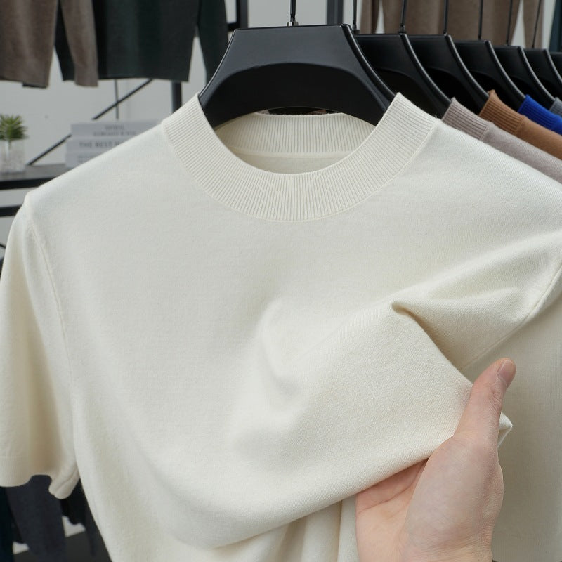 Last Day 50% OFF🔥2025 Spring and Summer Men's Stand Collar Cashmere Casual T-shirt