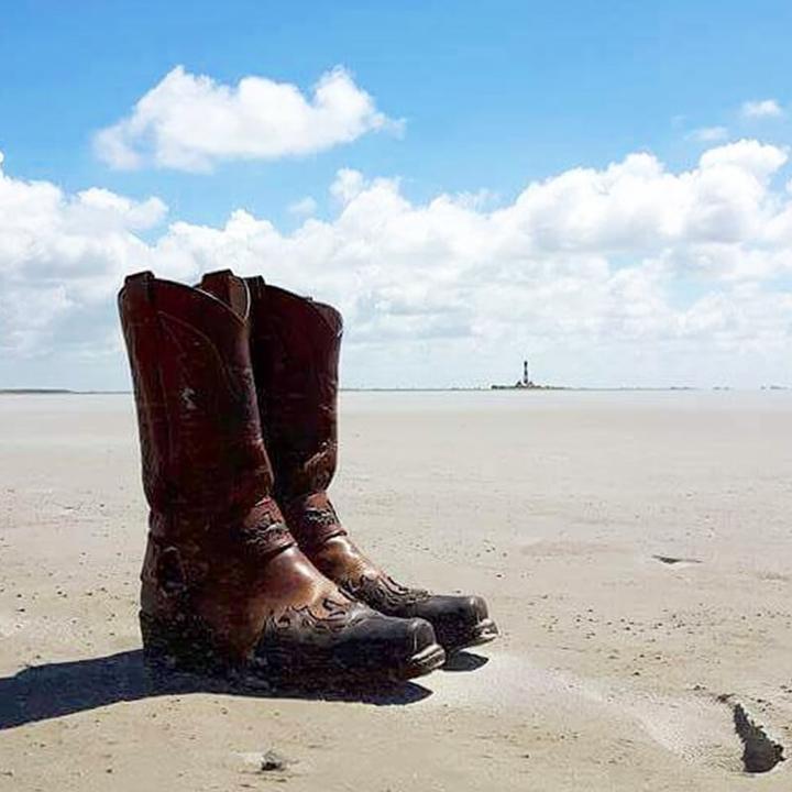 Squared-toe Carved Cowboy Boots Motorcycle Boots