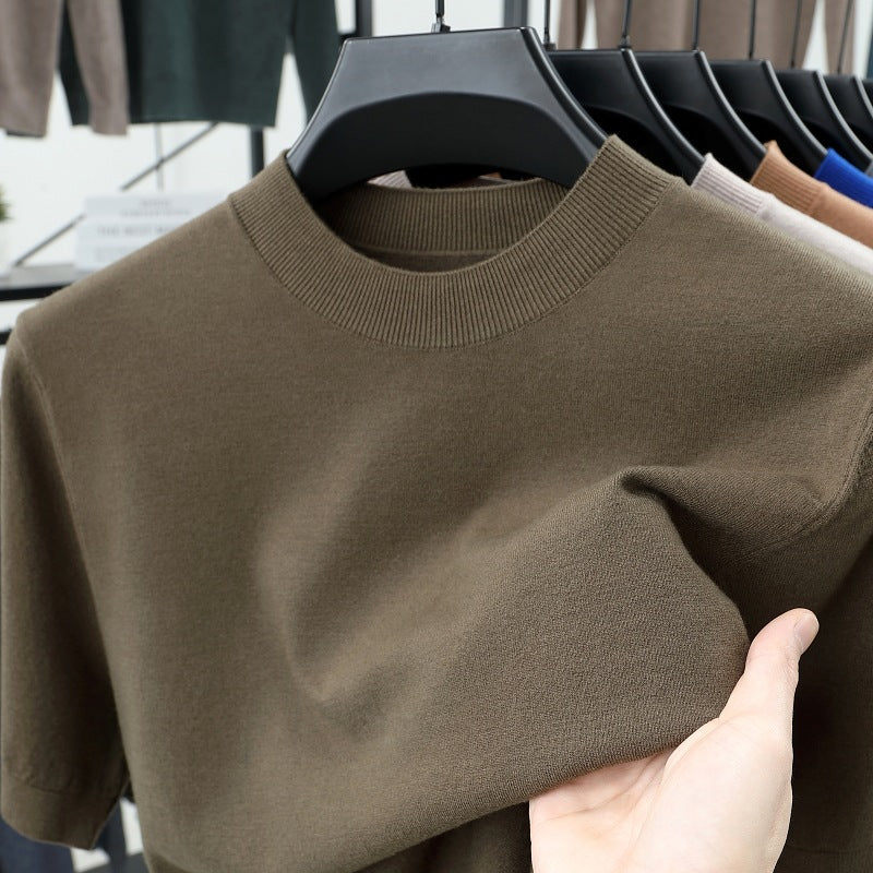 Last Day 50% OFF🔥2025 Spring and Summer Men's Stand Collar Cashmere Casual T-shirt