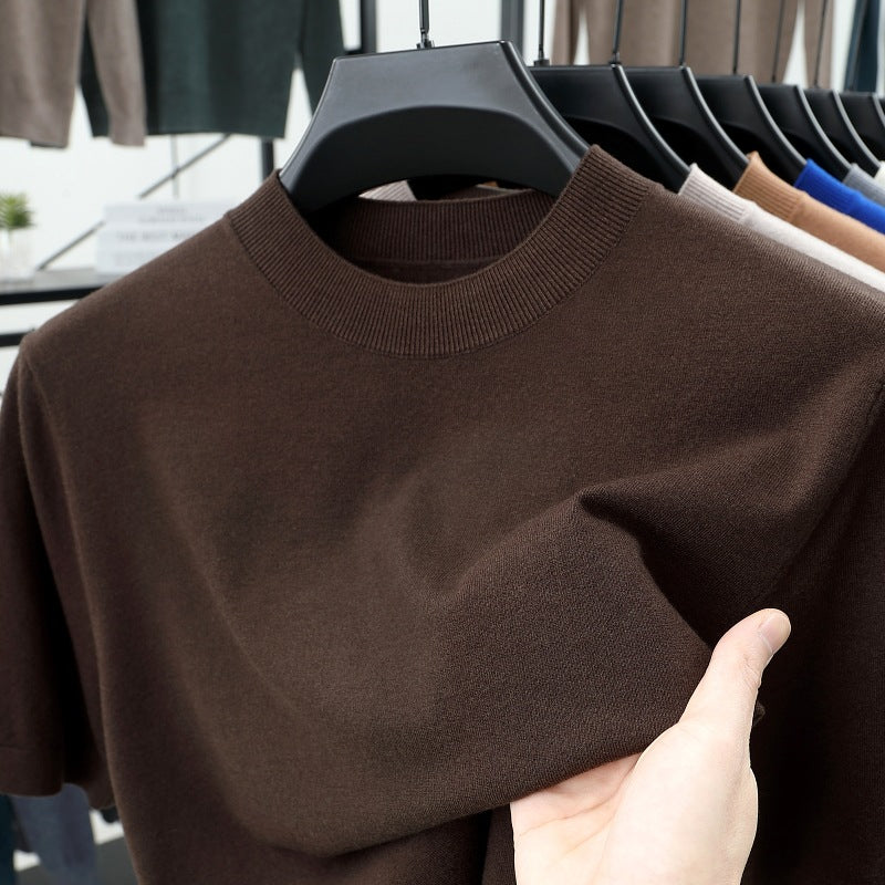 Last Day 50% OFF🔥2025 Spring and Summer Men's Stand Collar Cashmere Casual T-shirt