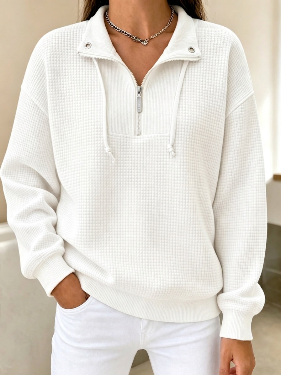 CLEARANCE SALE🔥 Waffle Half-Zip Cuffed Thermal Pullover
