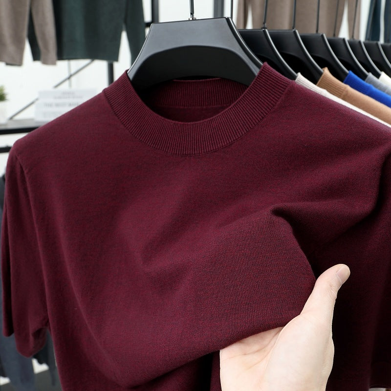 Last Day 50% OFF🔥2025 Spring and Summer Men's Stand Collar Cashmere Casual T-shirt