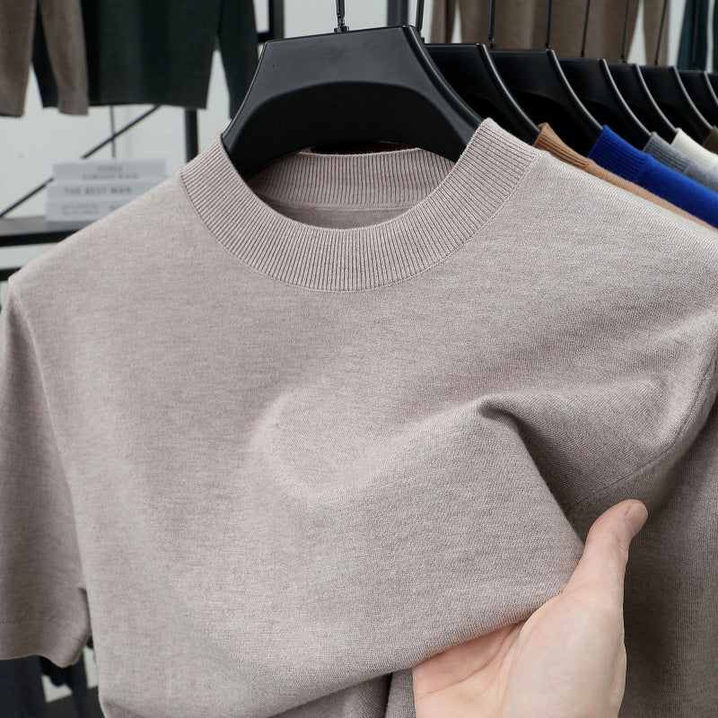 Last Day 50% OFF🔥2025 Spring and Summer Men's Stand Collar Cashmere Casual T-shirt