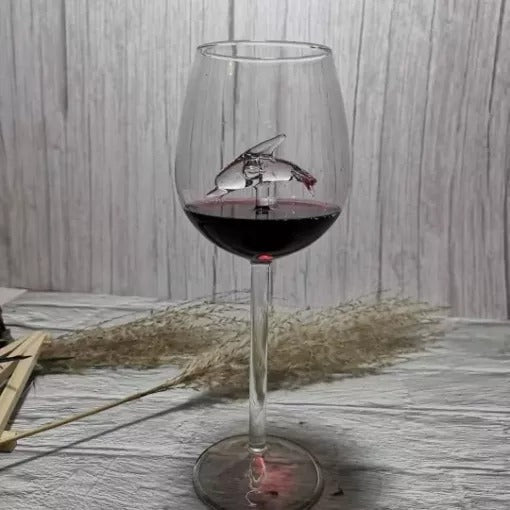 SHARK RED WINE GOBLET (Handmade)【BUY 4 FREE SHIPPING】