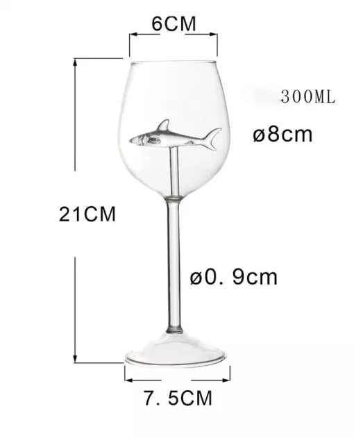SHARK RED WINE GOBLET (Handmade)【BUY 4 FREE SHIPPING】