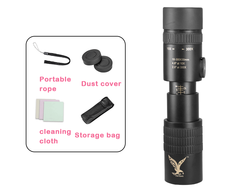 4K 10-300X40mm Super Telephoto Zoom Monocular Telescope(Released in July 2020)